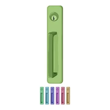 Open door handle cartoon vector graphic Illustration