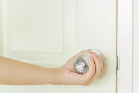 Open door handle Stock Photos