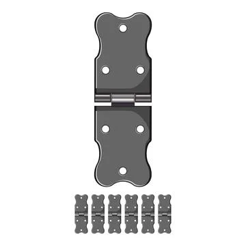 Open door hinge cartoon vector graphic Illustration