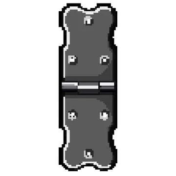 Open door hinge pixel art vector illustration Illustrazione stock