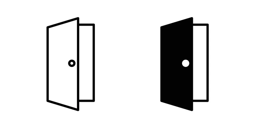 Open door icon design. Simple Vector illustrations.. Stock Illustration