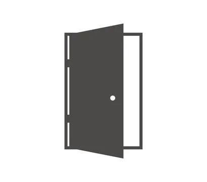 Open door icon illustrated in vector on white background Stock Illustration