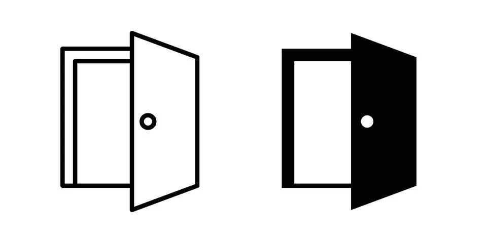 Open door icon set, collection of vector icons Stock Illustration