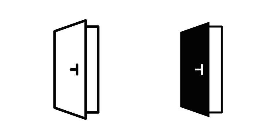 Open door icon set. Vector EPS 10 Stock Illustration