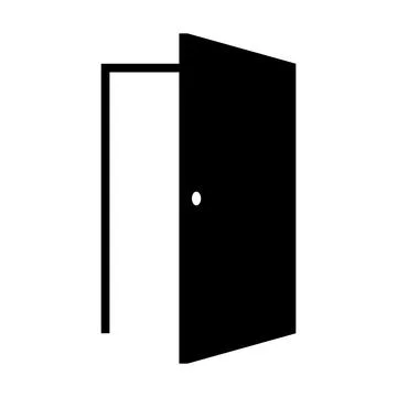 Open Door Icon on a Simple Background Illustration