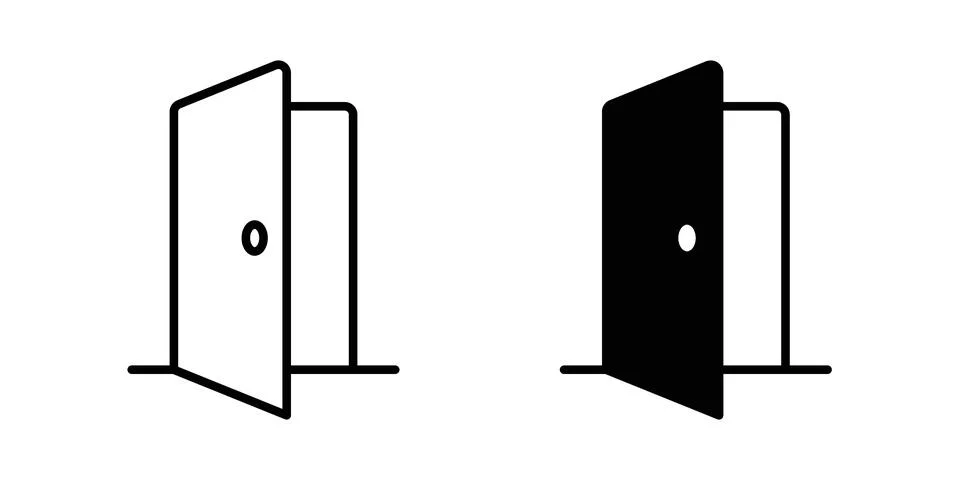 Open door icon vector design illustrations Stock Illustration