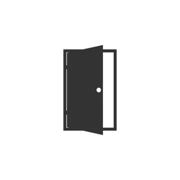 Open door icon. Vector illustration, flat design. - Vector Stock Illustration