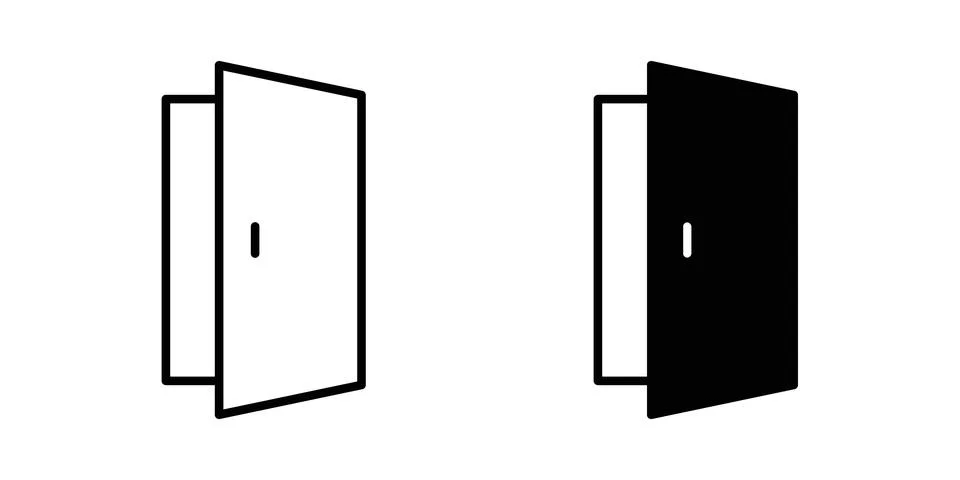 Open door icon vector, illustration icon set Stock Illustration