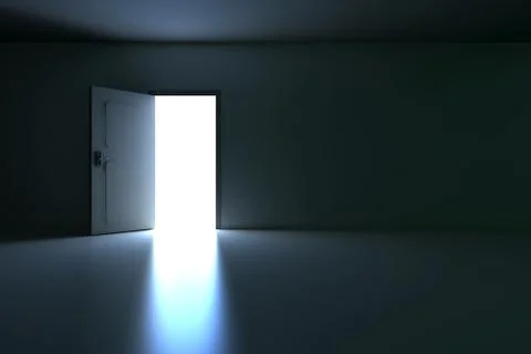 Open door. Ilustración de archivo