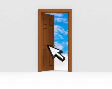 The open door Stock Illustration