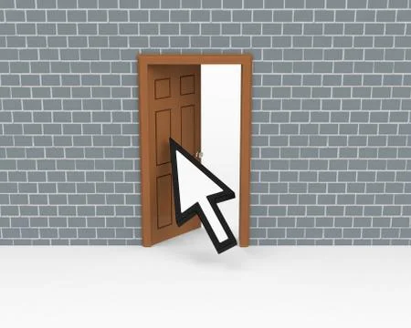 The open door Stock Illustration
