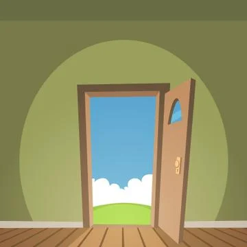 Open Door Stock Illustration