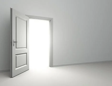 Open door interior room Stock Illustration