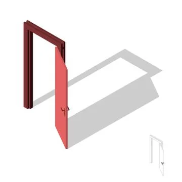 Open door. Isolated on white background. 3d Vector illustration. 스톡 일러스트