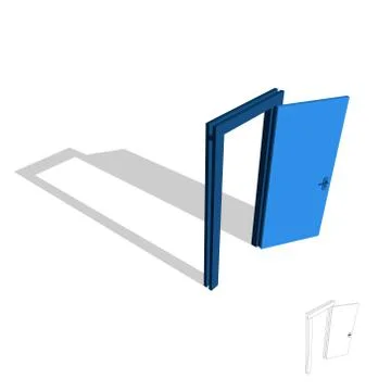 Open door. Isolated on white background. 3d Vector illustration. Stock Illustration