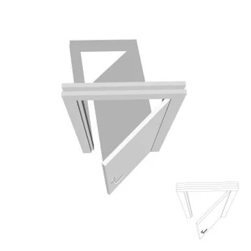 Open door. Isolated on white background. 3d Vector illustration. Stock Illustration