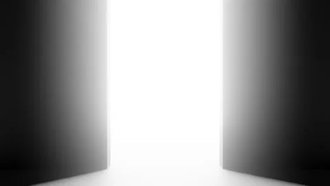 Open the door with light Stock Footage 333226454