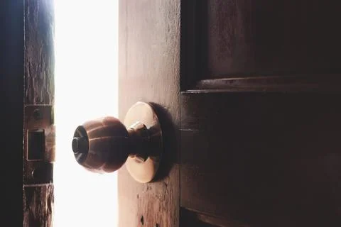 Open door to light Stock Photos