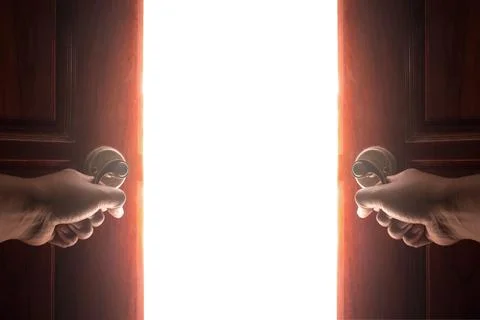 Open door light Stock Photos
