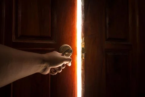 Open door light Stock Photos