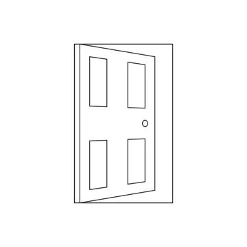 Open door line vector icon Stock Illustration