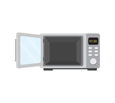 Open door microwave Stock Illustration