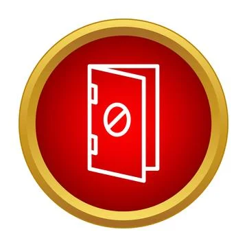 Open door with no entry safety sign icon Stock Illustration