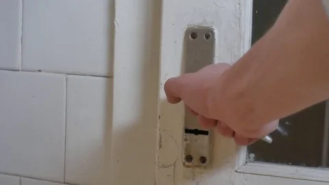 Open the door, old doorknob. Stock Footage 75584714