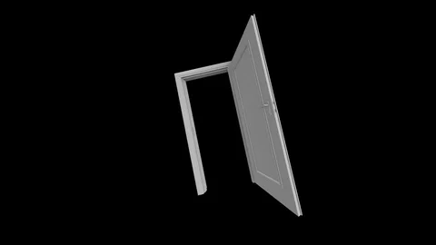 Open the door. An open door in the dark. Door with alpha channel 60 Stock Footage 92729130