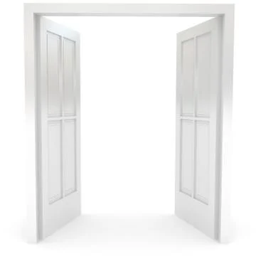 Open door over white Ilustração Stock