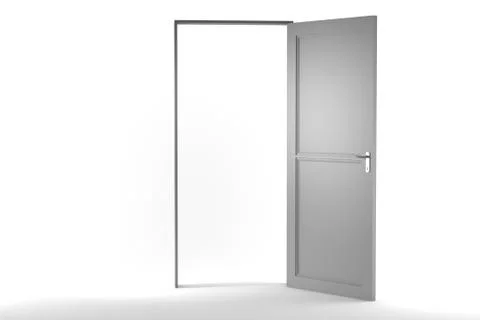 Open door over white Stock Illustration