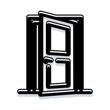 Open door presenting new concept opportunity イラスト素材