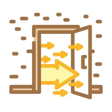 Open door progress color icon vector illustration Stock Illustration