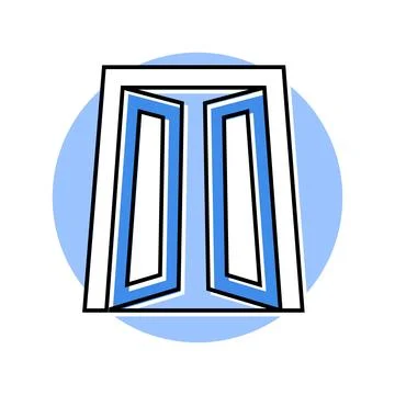 Open door progress color icon vector illustration Stock Illustration