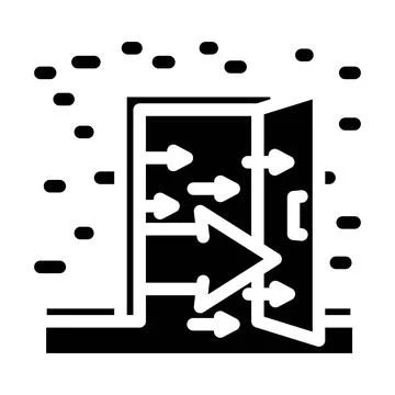 Open door progress glyph icon vector illustration Stock Illustration