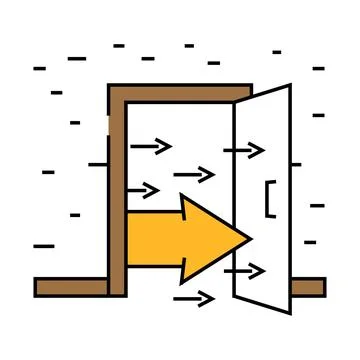 Open door progress icon color illustration Stock Illustration