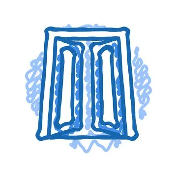 Open door progress icon doodle illustration Stock Illustration