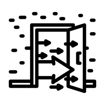 Open door progress line icon vector illustration Stock Illustration