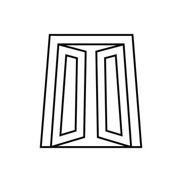 Open door progress line icon vector illustration Stock Illustration