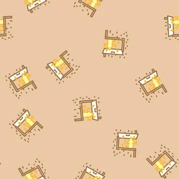 Open door progress vector seamless pattern Stock Illustration