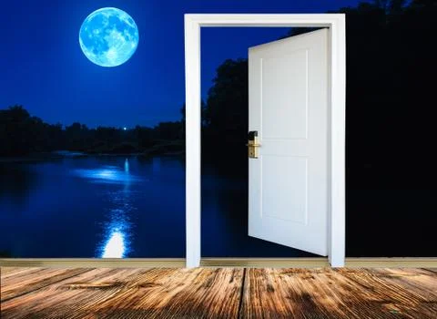 Open door quarter Illustration
