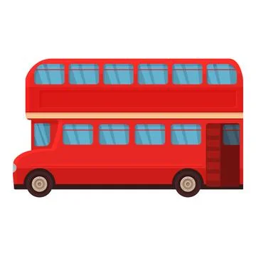 Open door red bus icon cartoon vector. Truck side tourism Stock Illustration