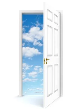 Open door to sky. Stock Illustration