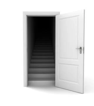 Open doors and steps Stock Illustration