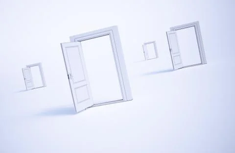 Open doors Illustrazione stock