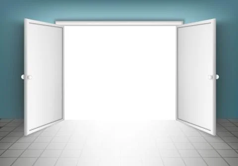 Open doors, isolated Stock Illustration