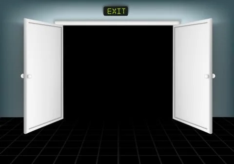 Open doors, isolated Illustrazione stock