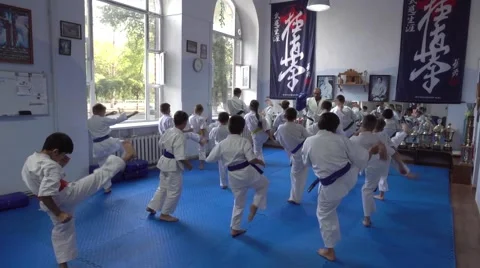 Open Doors Karate Training For Children ... | Stock Video | Pond5