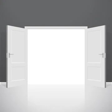 Open doors. Realistic vector illustration Stock Illustration