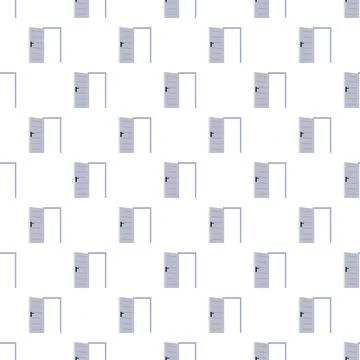 Open doors repeating seamless flat pattern background Illustrazione stock